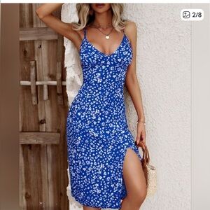 Amazon Red Floral Midi Dress